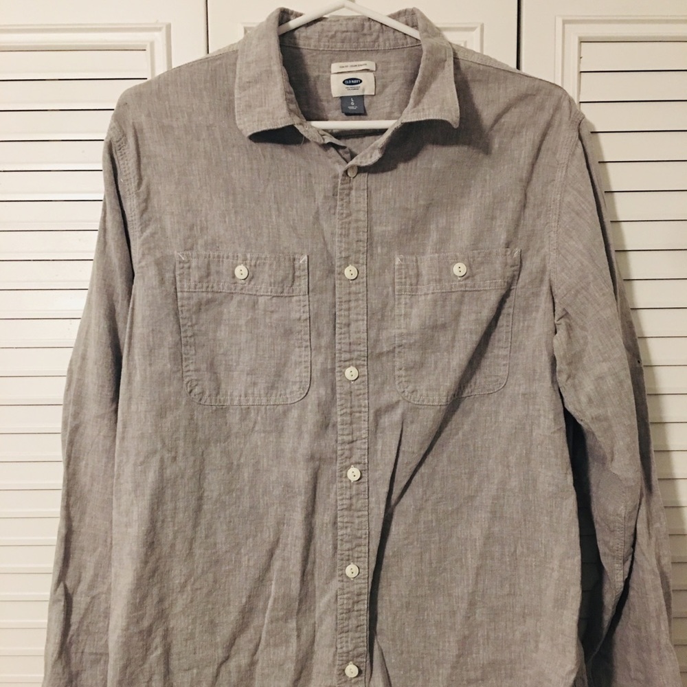 Slim Fit Gray Work Shirt